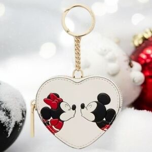 Heart-Shaped Mickey and Minnie Bag Charm By Kate Spade. New!!
